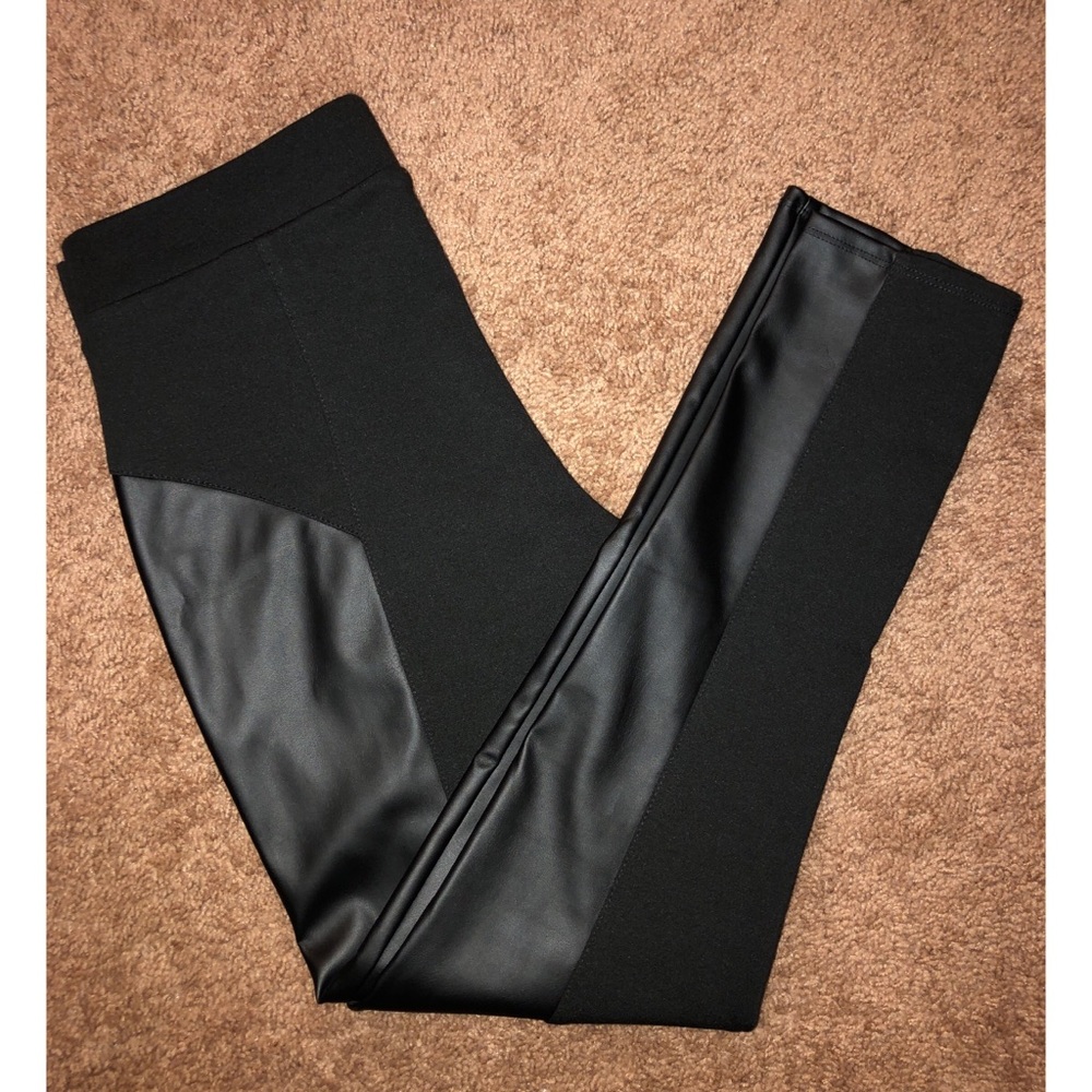 BCBGeneration Faux Leather Panel Leggings